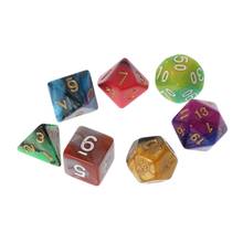 7pcs/Set Dices Beads TRPG Games D4-D20 Multi-sided Colorful U2JB 2024 - buy cheap