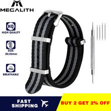 MEGALITH NATO Strap 20mm 22mm Premium Ballistic Nylon Watch Bands Nato Style with Stainless Steel Buckle Suit for all the watch 2024 - buy cheap