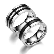 Мужское кольцо из титановой стали, винтажное классическое обручальное кольцо без потертости из нержавеющей стали 2024 - купить недорого