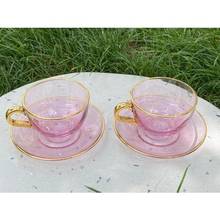 Pasabahce-juego de té rosa, 12 piezas, cristal colorido, 97348 2024 - compra barato