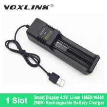 Зарядное устройство VOXLINK 18650 со светодиодным дисплеем, 1 слот, USB 26700, 26650, 21700, 18350, 14500, 4,2 в, зарядное устройство для литий-ионных аккумуляторов 2024 - купить недорого