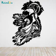 The Girl With Moon Spirit Of Ireland Goddess Wall Decal Home Decoration Removable Vinyl Sticker Mural BD299 2024 - buy cheap