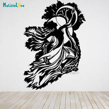 A menina com o espírito da lua da irlanda deusa decalque da parede decoração casa removível vinil adesivo mural bd299 2024 - compre barato