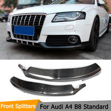 Carbon Fiber Car Front Bumper Splitter for Audi A4 B8 Standard Sedan 4 Door 2009 - 2012 Front Bumper Lip Side Splitter 2024 - buy cheap