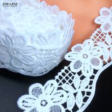 Tecido de renda africano de alta qualidade, 10 jardas 6.5cm, costura, vestido de casamento, acessórios diy, novo lado único onda elástica de renda 2024 - compre barato