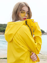 Creative Yellow Long Raincoat Fashion Women Men Adult Rain Poncho Hiking Light Weight Travel Windbreaker Waterproof Coats Y09 2024 - buy cheap