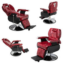 Cadeira de barbeiro clássica grande (97x70x100)cm, salão de beleza, cadeira de barbeiro, vinho vermelho 2024 - compre barato