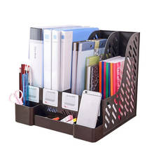 Multifunction Plastic Book Holder Storage Organizer 4 Sections Divider File Paper Magazine Rack Holder Office Desktop Bookshelf 2024 - buy cheap