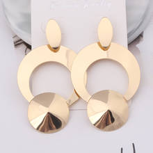 New Design Vintage Hollow Round Metal Earrings for Women Gold Color Statement Sequin Earrings Art Punk Party Jewelry Gift 2024 - buy cheap