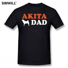 Camiseta de manga corta para hombre, camisa con estampado de perro Akita, 100% algodón, cuello redondo, ropa para Fans impresionante 2024 - compra barato