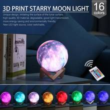 16 Colors 3D Printing Moon Lamp With Remote Control Starry Sky Star Moon Lamp Galaxy Light Touch Switch Night Light Home Decor 2024 - buy cheap