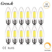 E27 LED Candle Filament Light Bulb C35 Edison 6W Glass Vintage Bulbs 50-60W Halogen Bulb Replacement Warm White 2700K Decoration 2024 - buy cheap