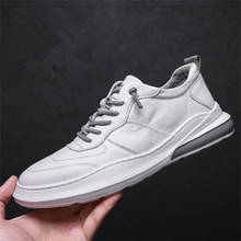 New tide shoes 2020 small white shoes leather casual shoes men's shoes youth non-slip breathable sports driving shoes men's shoe 2024 - buy cheap