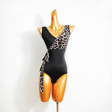 Ropa de baile latino para mujer, Top Sexy con tirantes y estampado de leopardo, leotardo de práctica de baile para baile de salón, DWY4518 2024 - compra barato