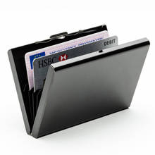 Cartera de Metal negro con bloqueo RFID, para tarjetas de crédito sin contacto, con Anti-escaneo, funda protectora para tarjetas bancarias, 1 unidad, cartera portátil para hombre 2024 - compra barato