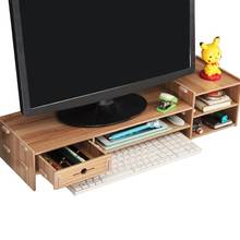 Soporte de madera para Monitor de ordenador, organizador de escritorio para portátil, estante de almacenamiento, accesorios para monitores 2024 - compra barato