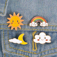 Weather Enamel Lapel Pins Button Badges Rainy Cloudy Suny Rainbow Brooches Cute Jewelry Accessories Gift for Bag Jeacket 2024 - buy cheap
