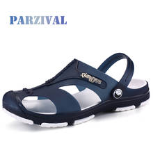 Parzival sandálias masculinas clássicas de verão, chinelos macios em tecido respirável romano, sapatos casuais para homens, sandália de praia, tamancos de água, mules 2024 - compre barato