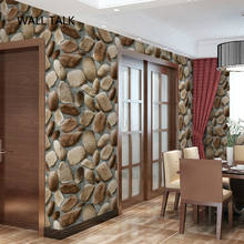 Wellyuhome decoração de pedra 3d para paredes, rolo de papel de parede de pvc à prova d'água para sala de estar e restaurante, decoração de parede de vinil 2024 - compre barato