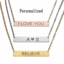 New Personalized Gold Silver Color Engraving Plate Custom Women Necklace Stainless Steel Pendant Man Jewelry Fashion Gifts 2024 - buy cheap