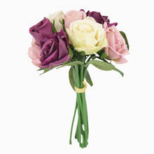 12 цветов, 9 головок, шелк, роза, искусственный цветок, Свадебный букет невесты, шелковые розы, цветы для дома, Свадебная вечеринка, украшение 2024 - купить недорого