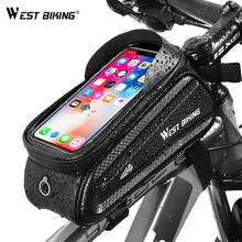 WEST BIKING-bolsa impermeable para bicicleta, funda para teléfono de 7,2 pulgadas con pantalla táctil, accesorios para bicicleta de montaña 2024 - compra barato