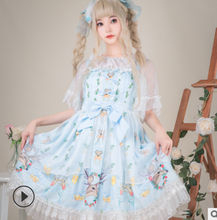 cute lolita dress vintage falbala bowknot cute printing high waist princess victorian dress kawaii girl gothic lolita jsk loli 2024 - buy cheap