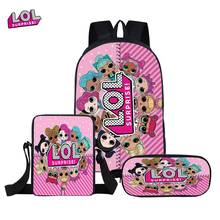 L.O.L. SURPRISE! 3pcs/set Children Backpack For Baby Girl Boy Large Capacity Students School Bag Shoulder Bag Pencil bag Sets 2024 - buy cheap