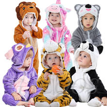 Macacão infantil do kigurumi, fantasia de panda para meninos e meninas, animais, pijamas infláveis, unicórnio, macacão para recém-nascidos 2024 - compre barato