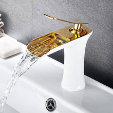 Bathroom Basin Solid Brass Faucet Sink Mixer Hot & Cold Single Handle Deck Mounted Lavatory Crane Water Tap Brushed Gold/Nickel 2024 - buy cheap