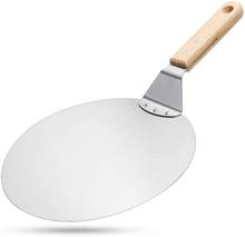 10'' Pizza Shovel Pastry Tools Accessories Round Stainless Steel Non-stick Pizza Peel Paddle Spatula With Wooden Handle 2024 - buy cheap