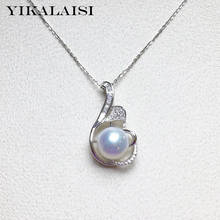 YIKALAISI 10-11mm Oblate Natural Freshwater Pearl Pendants Jewelry For Women 925 Sterling Silver Necklaces New Arrivals 2024 - buy cheap