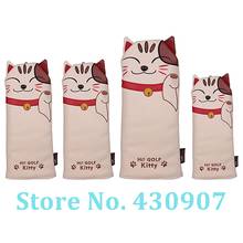 Golf Head Cover Soft PU Leather with Kitty Cat Shaped Headcover For Driver Fairway Wood Hybrid 2024 - buy cheap