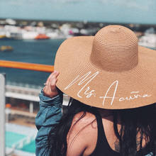 Personalized Floppy female Sun Hat custom brithday gift bridesmaid bridal gifts Large Brim Straw Hats Outdoor Beach Summer Cap 2024 - buy cheap