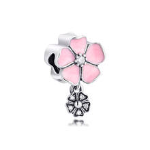 Fits for Europe Beads Bracelets Poetic Blooms Dangle Charms 100% 925 Sterling Silver Jewelry Free Shipping 2024 - buy cheap