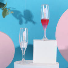 Mini botellas rellenables con forma de copa de vino, frascos de muestra, color rosa y blanco, con brillo de labios vacíos, 1 unidad 2024 - compra barato