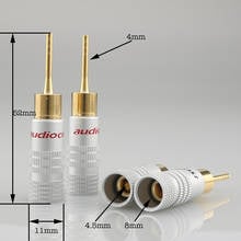 8Pcs High Quality New 24K Gold Speaker Pin Angel 2mm Banana Plugs Speaker wire Screw Lock Connector 2024 - buy cheap