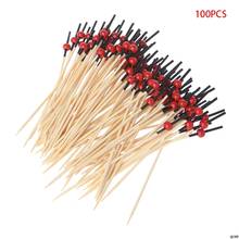 100pcs Beads Bamboo Cocktail Picks Food Sticks Disposable Toothpicks Party Club 2024 - buy cheap