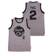 Bg Basketball Jerseys 2 Pac Tournament Shoot Out Birdmen Embroidery Sewing Outdoor Sportswear Hip-hop Movie Jersey 2020 Gray 2024 - buy cheap