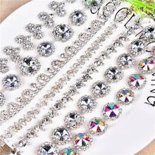 Rhinestone Sunflower Chain Round Satellite Crystal Diamond Welding Code Flower Trim Sewing Wedding Dress Diy Garment Accessories 2024 - buy cheap