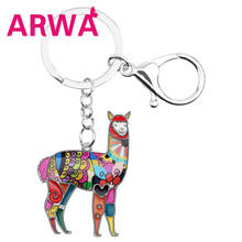 ARWA Enamel Alloy South American Floral Alpaca Goat Keychains Bag Car Charms Keyring key Chains For Women Fashion Jewelry Gift 2024 - buy cheap