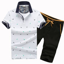 Комплект MANTLCONX мужской повседневный, модный летний комплект из шорт и футболки с принтом, костюм из 2 предметов, размера плюс штаны 4XL 2024 - купить недорого
