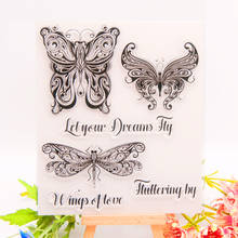 WYSE Butterfly Clear Stamps Dragonfly Transparent Scrapbooking Paper Clear Stamp for DIY Handmade Craft Card Decoratives Tool 2024 - buy cheap