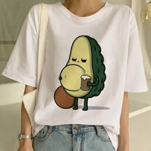 Cartoon Avocado Vegan Short Sleeve Cute T-shirt Womens Small Fresh Casual T Shirt Harajuku Ullzang Tshirt Fashion Top Tee Female 2024 - buy cheap