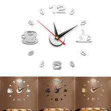 Современная роскошная большая 3D кристальная зеркальная поверхность художественная наклейка для настенных часов для дома офиса комнаты Уникальный большой номер часы DIY дизайнерский Декор 2024 - купить недорого