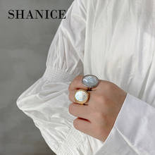 SHANICE-anillo abierto de Plata de Ley 925 para mujer, cubierta con abalorio para collar, anillo de oro, envoltura de oro, brazalete ajustable 2024 - compra barato