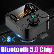 JINSERTA-Kit de transmisor Fm con Bluetooth 5,0 para coche, modulador MP3, cargador doble USB con pantalla de celosía LED, modo EQ 2024 - compra barato