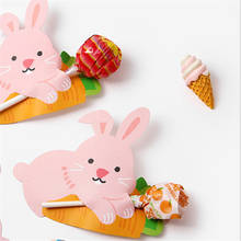 50pcs Happy Easter Rabbit Lollipop Cards Candy Baking Tools Easter Party Decorations Cartoons Animals Lollipop Cards Kids Gift 2024 - buy cheap