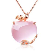 MENGYI креативное милое розовое маленькое яблоко, розовое золото, ожерелье с подвеской для девочки, элегантное 9 2 5 ожерелье для женщин, свадебные ювелирные изделия для помолвки 2024 - купить недорого