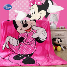 Disney rosa minnie mouse fina macio pelúcia flanela cobertor 150x200cm lance para crianças meninas presente verão capa plana no sofá de cama 2024 - compre barato